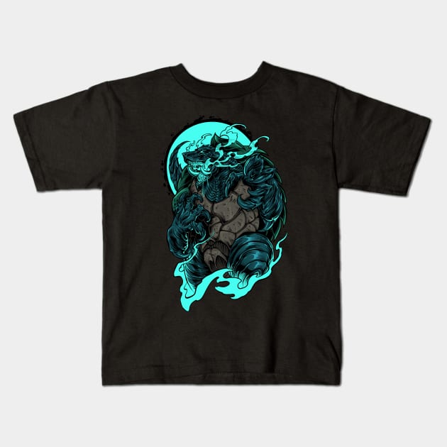 Turtle King Kids T-Shirt by Tattoo KAIJU